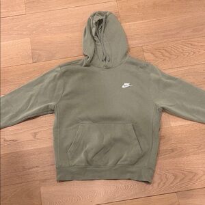 Nike Sage Green Crewneck Hoodie with White Swoosh
